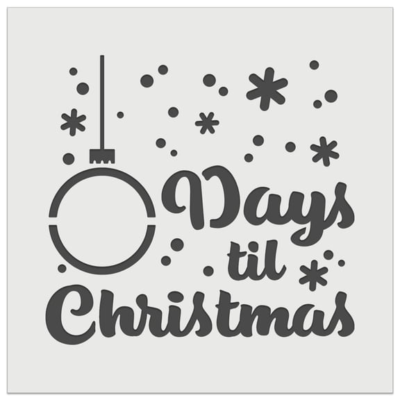 XX Days Til Christmas Ornament Snowflakes DIY Cookie Wall Craft Stencil - 11.5 Inch