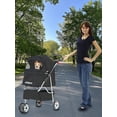 thumbnail image 1 of XX Dog Stroller, 3 Wheels Pet Cat Jogger Stroller, Folding Carrier Waterproof Puppy Stroller With Cup Holder & Removable Liner, Dog Strollers For Small Dogs, For Small And Medium Pets, 1 of 8