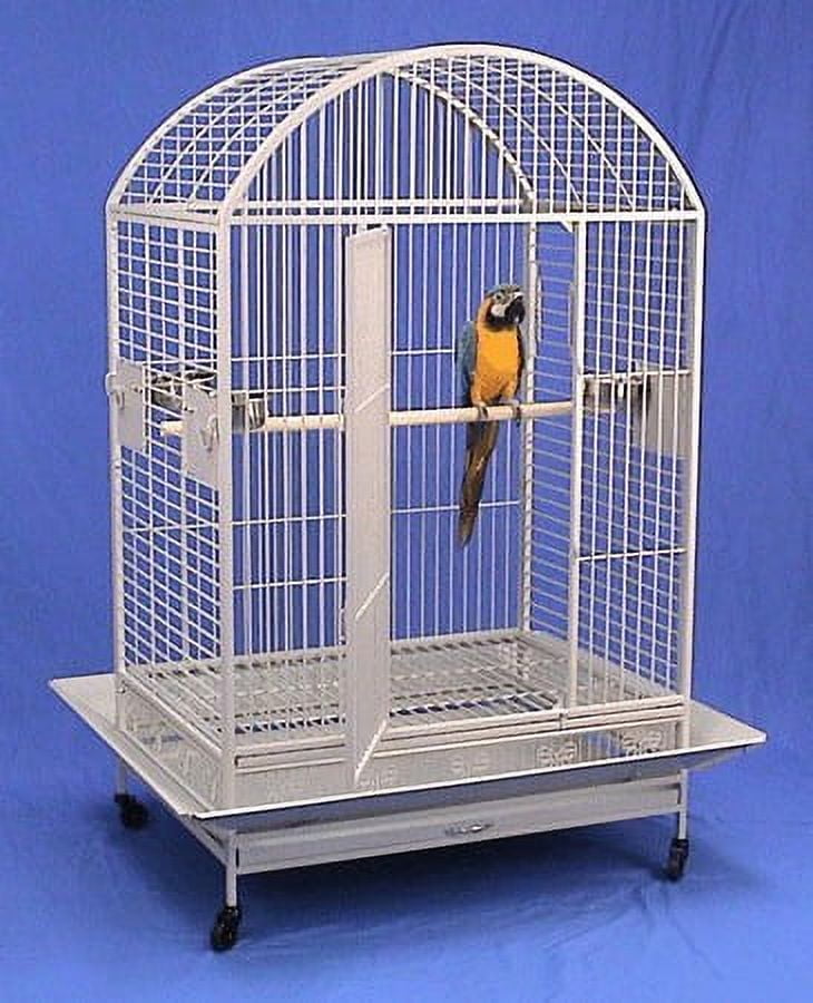 XX-Large 40"L x 30"W x 66.5" H Deluxe Extra Strong Wrought Iron Castle Dome Top Parrot Bird Rolling Cage With Extra Strong 6mm Wire