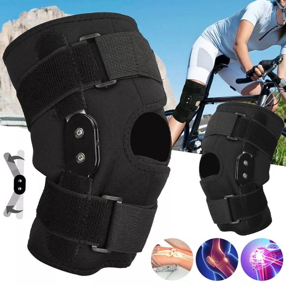 XX Large Hinged Knee Brace Support with Open Patella Stabilizer, Adjustable Compression Knee Sleeve for ACL MCL PCL Meniscus Recovery, Arthritis Pain Relief, Sports Injury Support