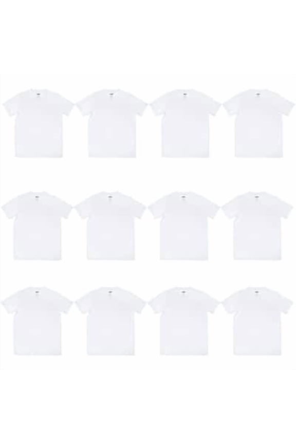 XX-Large White Adult Polyester Crew Neck T-Shirt by Make Market – Short Sleeve - Classic Fit for Crafting - Vinyl & Tie-Dye Projects - 12 Pack