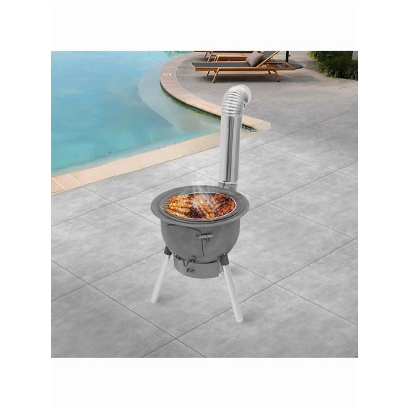 XX Outdoor Barbecue Grill, 16.9" Wood Burning Stove, Freestanding BBQ Grill, Firewood Stove For Cooking, Camping, Hunting, Fishing