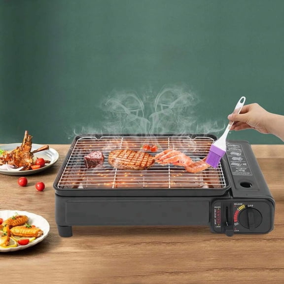 XX Portable Gas Barbecue Grill Stove, 2.2KW Camping Stove With Carrying Case, Butane Burner With Overpressure Protection, Adjustable Flame, For Outdoor Picnic Party RV