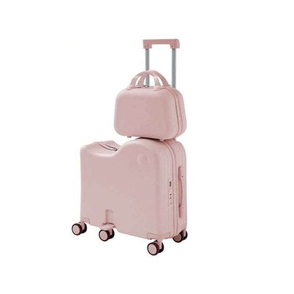 XX Ride-On Luggage With Portable Bag For Kids & Adults,Hardshell Ride On Suitcase With 360 Universal Wheels, Type-C & USB Interface, Combination Lock And Resistant Material