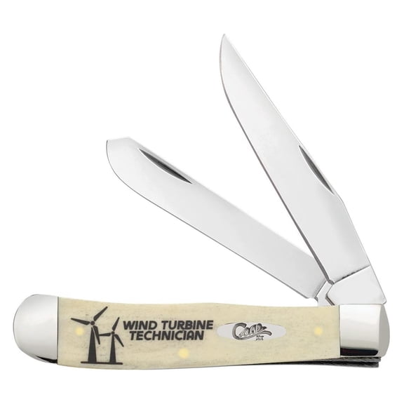XX WR POCKET KNIFE, WIND TURBINE TECHNICIAN NATURAL SMOOTH BONE TRAPPER, 4 1/8 INCHES CLOSED, ITEM #9144579