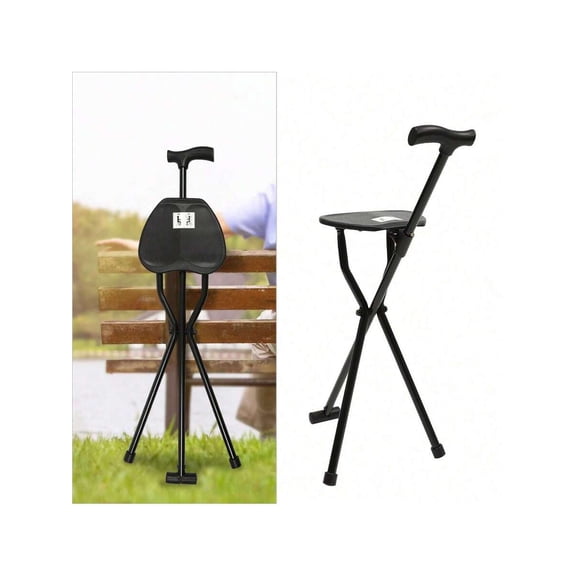 XX Walking Stick, Walking Cane, Cane Chair, Folding Cane With Seat Is 35.4 Inches Tall, And Supports Up To 249.12lbs