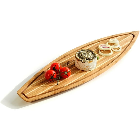 XXD Bamboo Skerry Cruiser Cutting Board  Maritime-Inspired Serving and Cheese Board | Caramelized & Oiled Bamboo, 24"