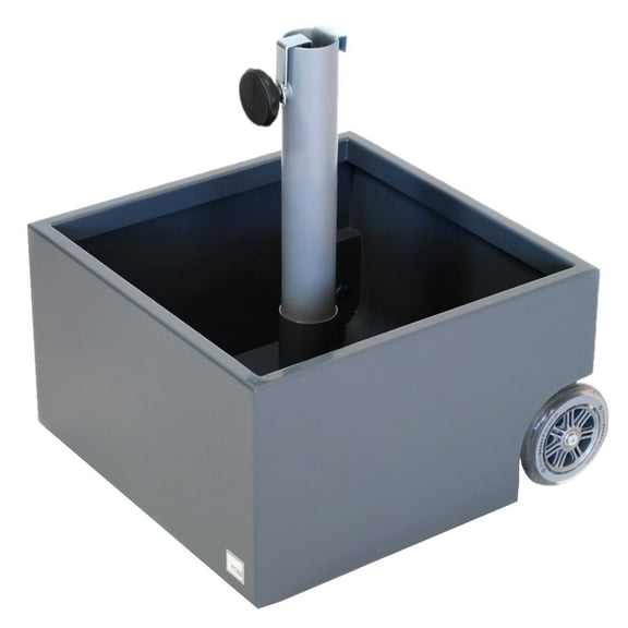 XXD Zinc Plated Power-Coated Modern Planter & Umbrella Stand, Dark Grey