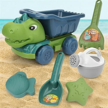 XXENSEN Children's Dinosaur Engineering Car Shovel Beach Toy Set Outdoor Splashing Sand-digging PLAY Eco-Friendly Toys Dump Truck Beach Toy Construction Truck Toys