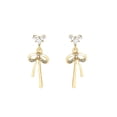 thumbnail image 1 of XXKQ silver needle ins style design love bow earrings smart sweet cool light luxury high-end fashion earrings, 1 of 6