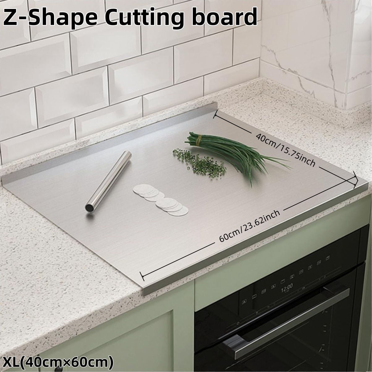 XXL 304 Stainless Steel Cutting Board Anti-Slip & Mildew-Proof! No More Moldy Wooden Boards, Heavy-Duty & Food-Safe, Easy to Clean