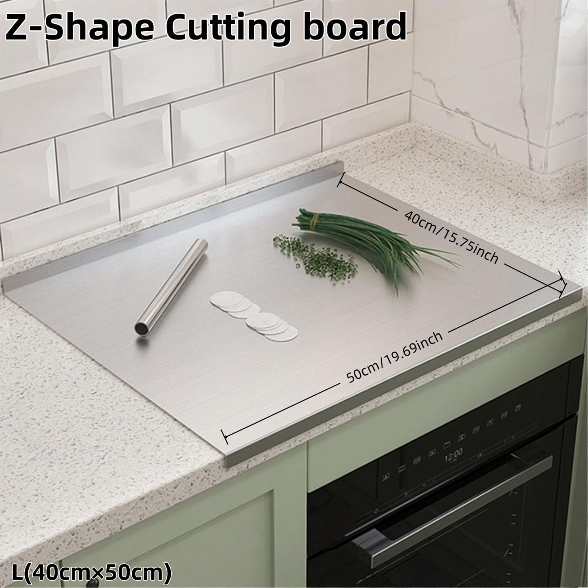 XXL 304 Stainless Steel Cutting Board Anti-Slip & Mildew-Proof! No More Moldy Wooden Boards, Heavy-Duty & Food-Safe, Easy to Clean