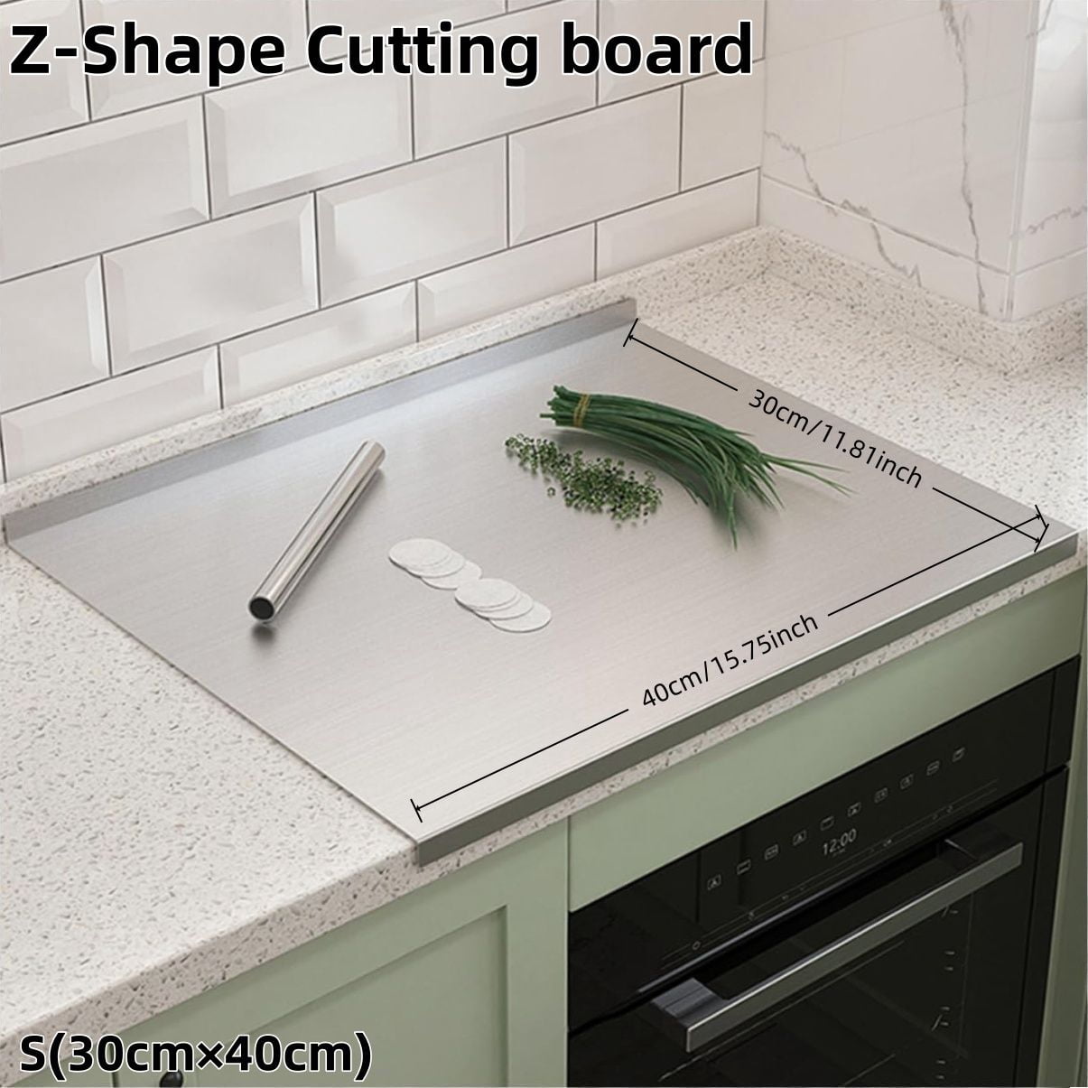 XXL 304 Stainless Steel Cutting Board Anti-Slip & Mildew-Proof! No More Moldy Wooden Boards, Heavy-Duty & Food-Safe, Easy to Clean