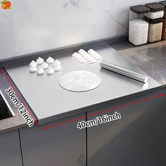 XXL 304 Stainless Steel Cutting Board, Double-Sided Heavy Duty Metal Chopping Board with Lip, Non-Slip & Countertop Protector, Dishwasher & Oven Safe for Meat Vegetables Bread Dough Baking Prep