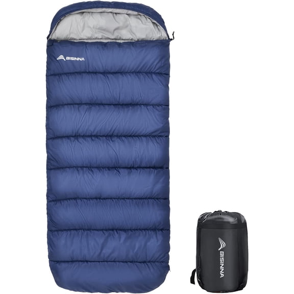 XXL 4-Season Sleeping Bag 90.55 In X 39.37 In Navy Left Zip