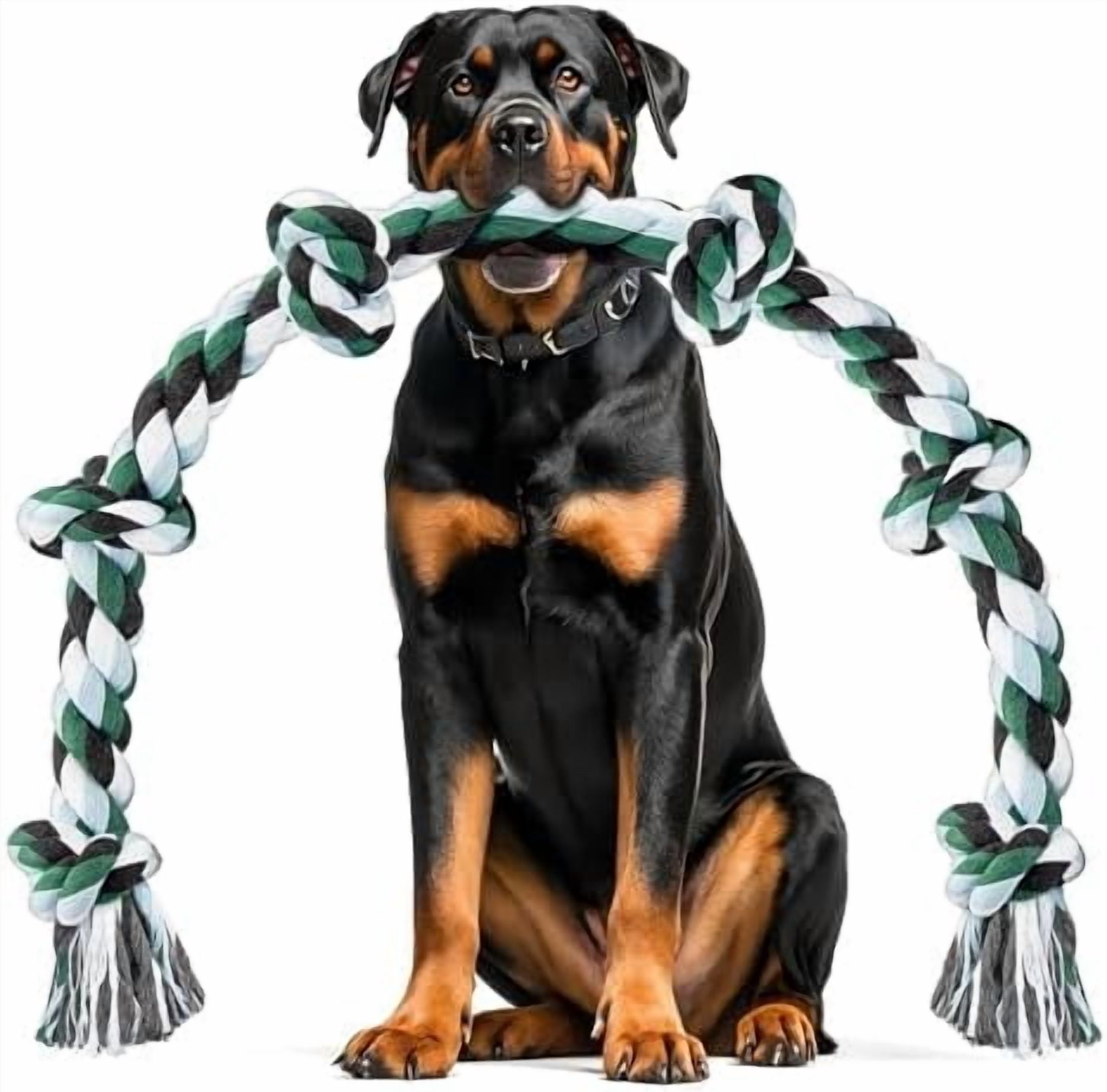 XXL 6-Knot Dog Rope Toy for Large Dogs Aggressive Chewers 40in Heavy Duty Dog Teething Chew Toy Puppy Almost Indestructible Cotton