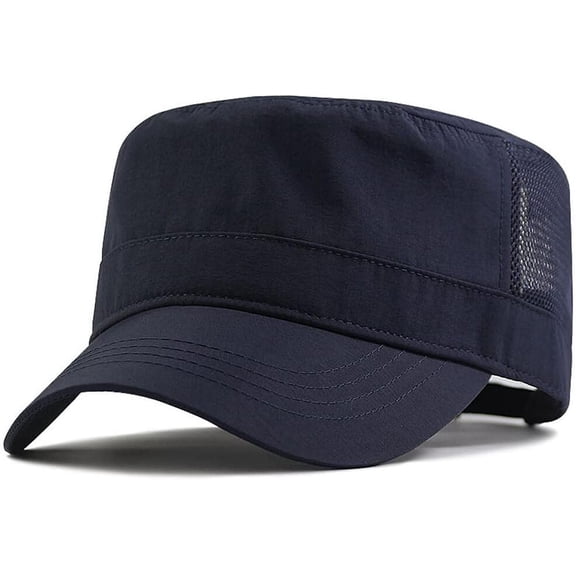 XXL 62-65 cm Flat Top Style Army Cap,Oversize Quick-Drying Breathable Mesh Hat