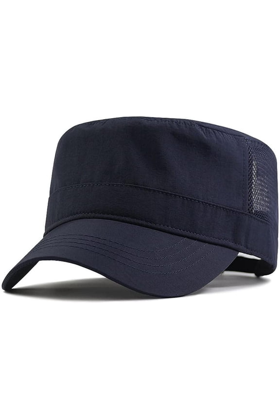 XXL 62-65 cm Flat Top Style Army Cap,Oversize Quick-Drying Breathable Mesh Hat
