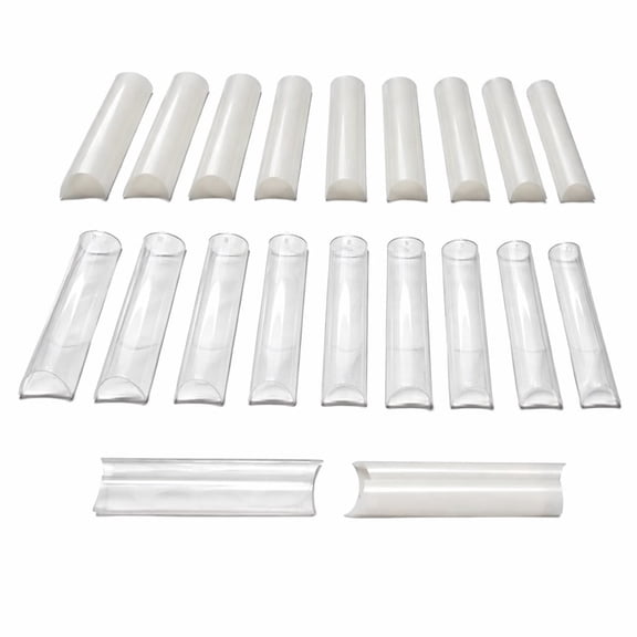 XXL C Curve / Waterpipe / Half Tube Half Cover French Artificial False Nail Tips 100Pc in Bag CHOOSE Clear/ Natural Jargod
