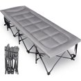 thumbnail image 1 of XXL Camping Cot for Adults 500lbs,79" L x 29.5" W x 18" H Oversized Sleeping Cot with Pad and Pillow, Camp Cot Bed for Tent, Office, 1 of 17