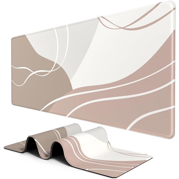 XXL Desk Mat, Extended Gaming Mouse mat & Keyboard Mat, Office & Home Desktop Full Cover 35.5 x 15.7 Inches, Art Modern Abstract Lines