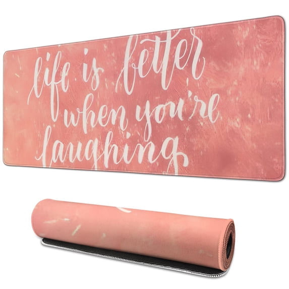XXL Desk Pad & Pink Mouse Pad for Comfortable Work – 31.5x11.8 inches Desk Mat with 3 Levels, Perfect for Computer Keyboards and Home Office Use