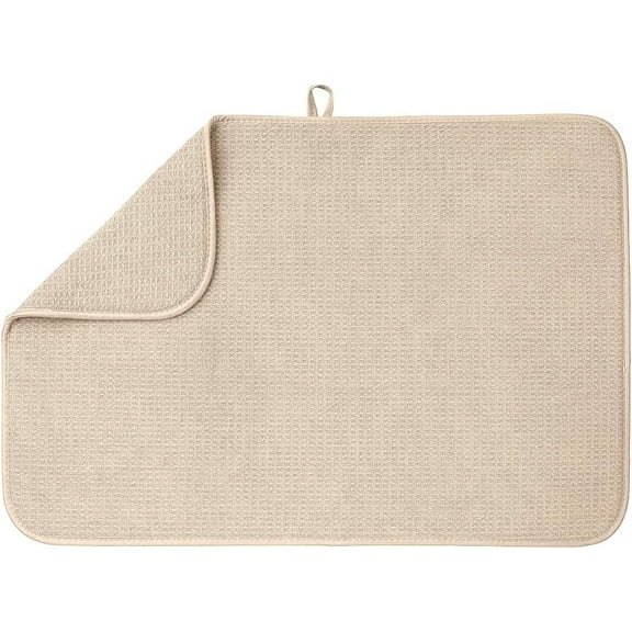 Bellemain Dish Mat Microfiber Dish Drying Mat Super Absorbent Kitchen Mat, XXL, 17" x 24", Ivory