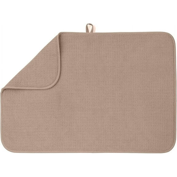 Bellemain Dish Mat Microfiber Dish Drying Mat Super Absorbent Kitchen Mat, XXL, 17" x 24", Mocha