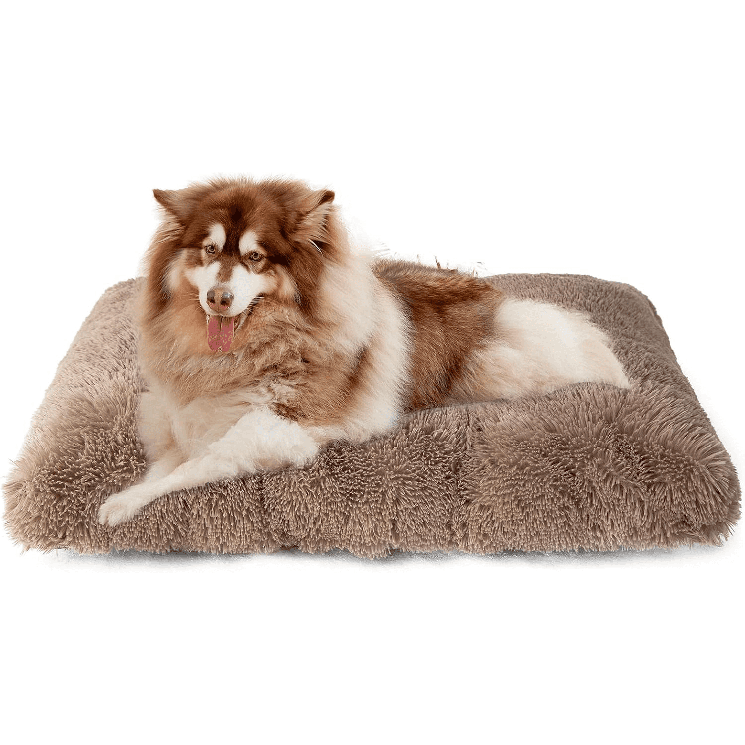 XXL Dog Crate Pad, Plush Faux Fur Bed for Extra Large Dogs, Calming Anti Anxiety XXL Dog Bed, Washable Soft Warm Mat with Non-Slip Bottom, Camel