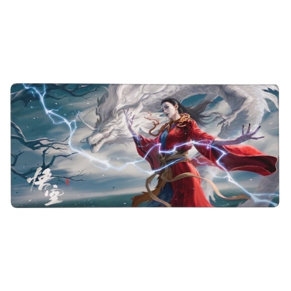 Heluo.Zu XXL Large Gaming Mouse Pad 35.4x15.7 inch,Ergonomic Landscape Desk Mat