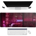 thumbnail image 1 of XXL Extended Gaming Mouse Pad Red Neon Sign Large Desk Pads City Computer Mousepad Office Keyboard Non-Slip Rubber Base Mouse Mat with Stitched Edges(Size:35.4x15.7in), 1 of 6