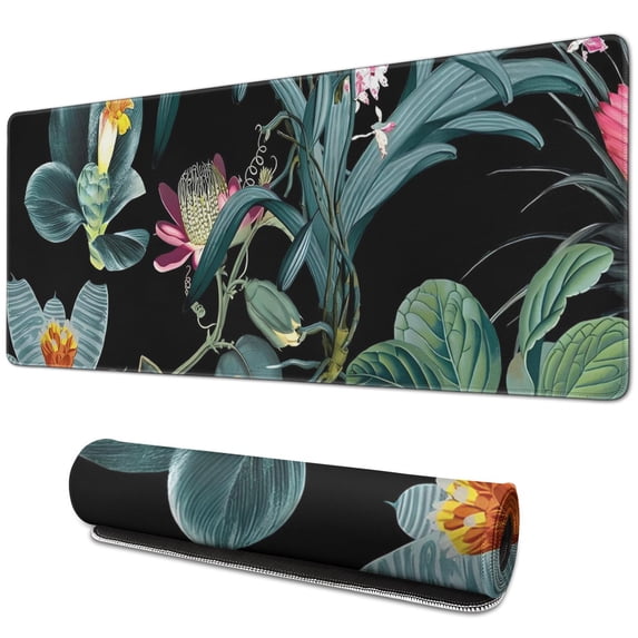 XXL Extended Gaming Mouse Pad: Supreme Desk Pad with Stitched Edges, Non-Slip Rubber Base, Perfect for Work, Game & Home Office, Unique Weeds Design, Ultimate Keyboard Companion - 31.5 x 11.8 inch