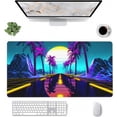 thumbnail image 1 of XXL Extended Mountains Gaming Mouse Pad Purple Large Office Desk Pads Stitched Edges Waterproof Desktop Mouse Mat Non-Slip Rubber Base Keyboard Mousepad(Size:31.5x11.8in), 1 of 6