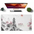 thumbnail image 1 of XXL Extended Mountains Mouse Pad Large Cherry Blossoms Gaming Mouse Mat Rectangle Non-Slip Rubber Base Desk Pads White Japanese Stitched Edges Mousepad (Size:35.4x15.7in), 1 of 6