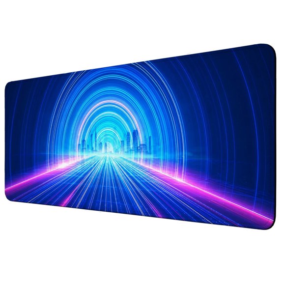 XXL Extended Mouse Pad 31.5x11.8", Neon Tunnel Gaming Desk Mat, Non-Slip Base Computer Keyboard Pad