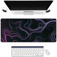 thumbnail image 1 of XXL Extended Purple Contour Lines Gaming Mouse Pad Large Minimalism Topographic Map Desk Pads Stitched Edges Laptop Mouse Mat Black Office Keyboard Mousepad(Size:31.5x11.8in), 1 of 6
