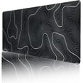 thumbnail image 1 of XXL Extended Topographic Gaming Mouse Pad Minimalist Black Map Desk Pads Contour Lines Large Mouse Mat Stitched Edges Desktop Mousepad with Non-Slip Base(Size:35.4x15.7in), 1 of 5