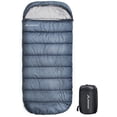 thumbnail image 1 of XXL Gray 3-Season Sleeping Bag for Big and Tall Adults, 90.55" x 39.37", Left-Zip Rectangular, Extra Spacious, Waterproof, Lightweight, 1 of 7