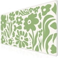 thumbnail image 1 of XXL Green Flowers Desk Mat AntiSlip Big Mousepad with Stitched Edges, Keyboard Pad Mouse Mat for Computer, Work, Gaming, Perfect for Home Office Decor, 1 of 6