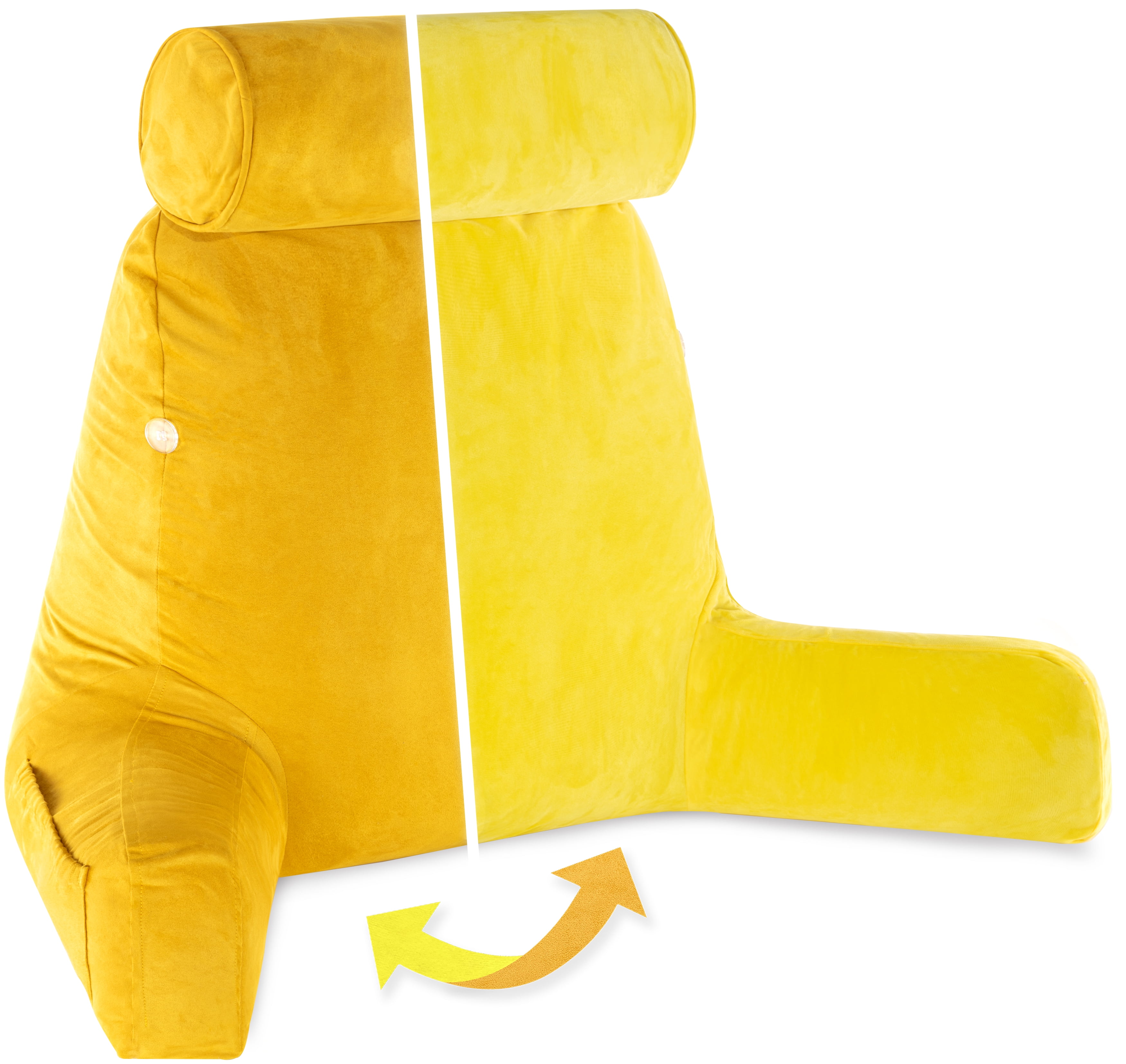 XXL Husband Pillow Aspen Edition Adult Reading Bed Rest Pillow with Arms & Detach Neck Roll on