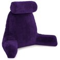 thumbnail image 1 of XXL Husband Pillow Purple Backrest with Arms - Reading Pillow with Shredded Memory Foam, Ultra-Comfy Removable Microplush Cover & Detachable Neck Roll - Unmatched Support Sit Up Pillow for Bed, 1 of 9