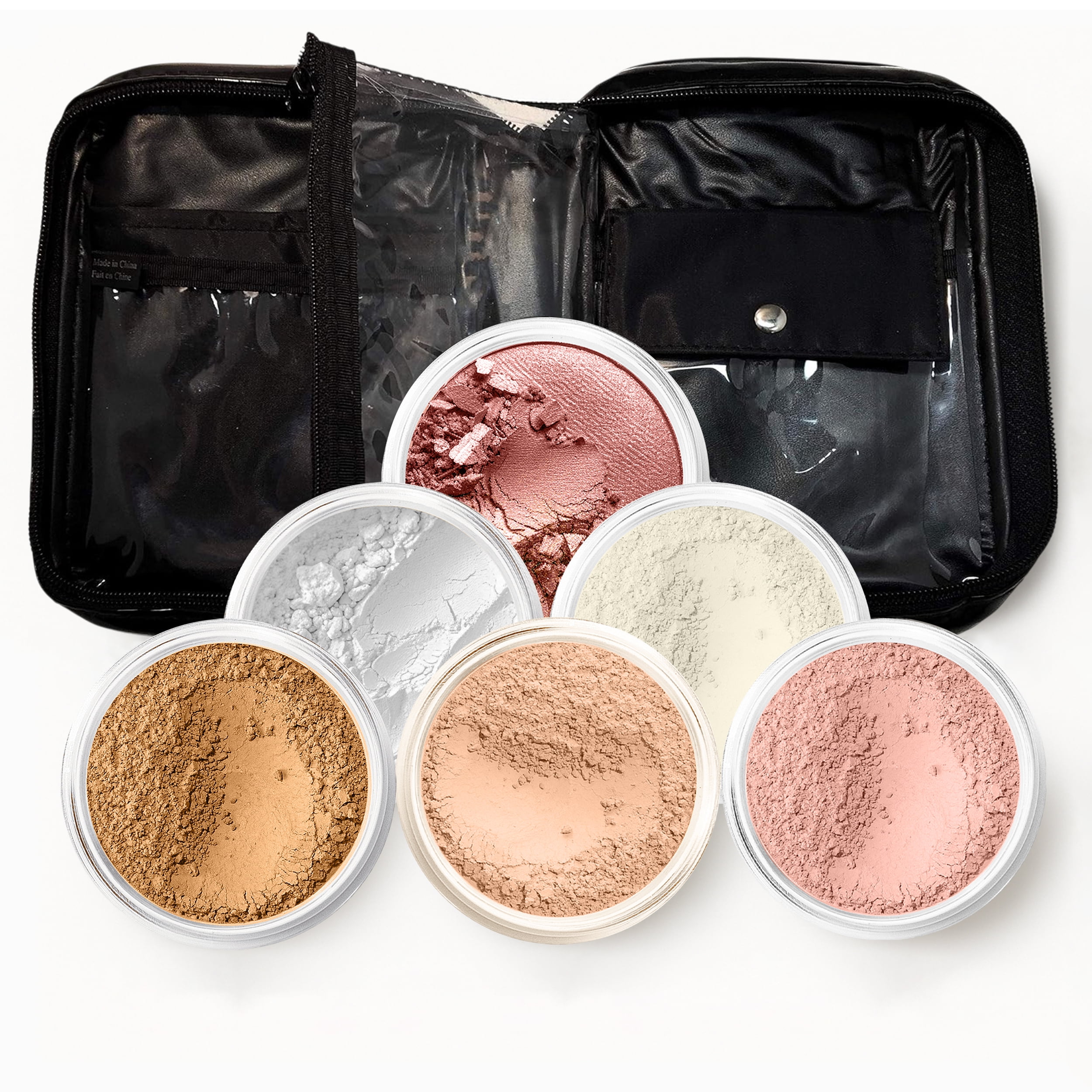 XXL KIT with CASE (DEEP TAN) Mineral Makeup Set Bare Face Matte Powder Foundation