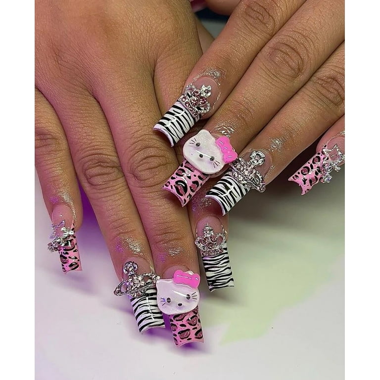 Hello Kitty Nails Zebra 68 Cute Acrylic Nail Ideas And Designs For