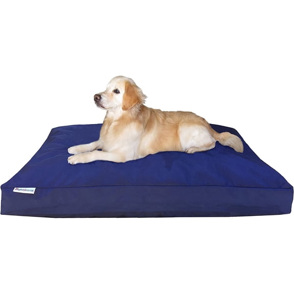 XXL Orthopedic Extreme Comfort Memory Foam Dog Bed for Large Dog, Internal Waterproof Lining and Machine Washable External Durable Cover, 55X37 Pillow, Navy Blue