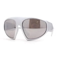 thumbnail image 1 of XXL Oversize Exaggerated 90s Wrap Sport Plastic Sunglasses Silver - Silver Mirror, 1 of 4
