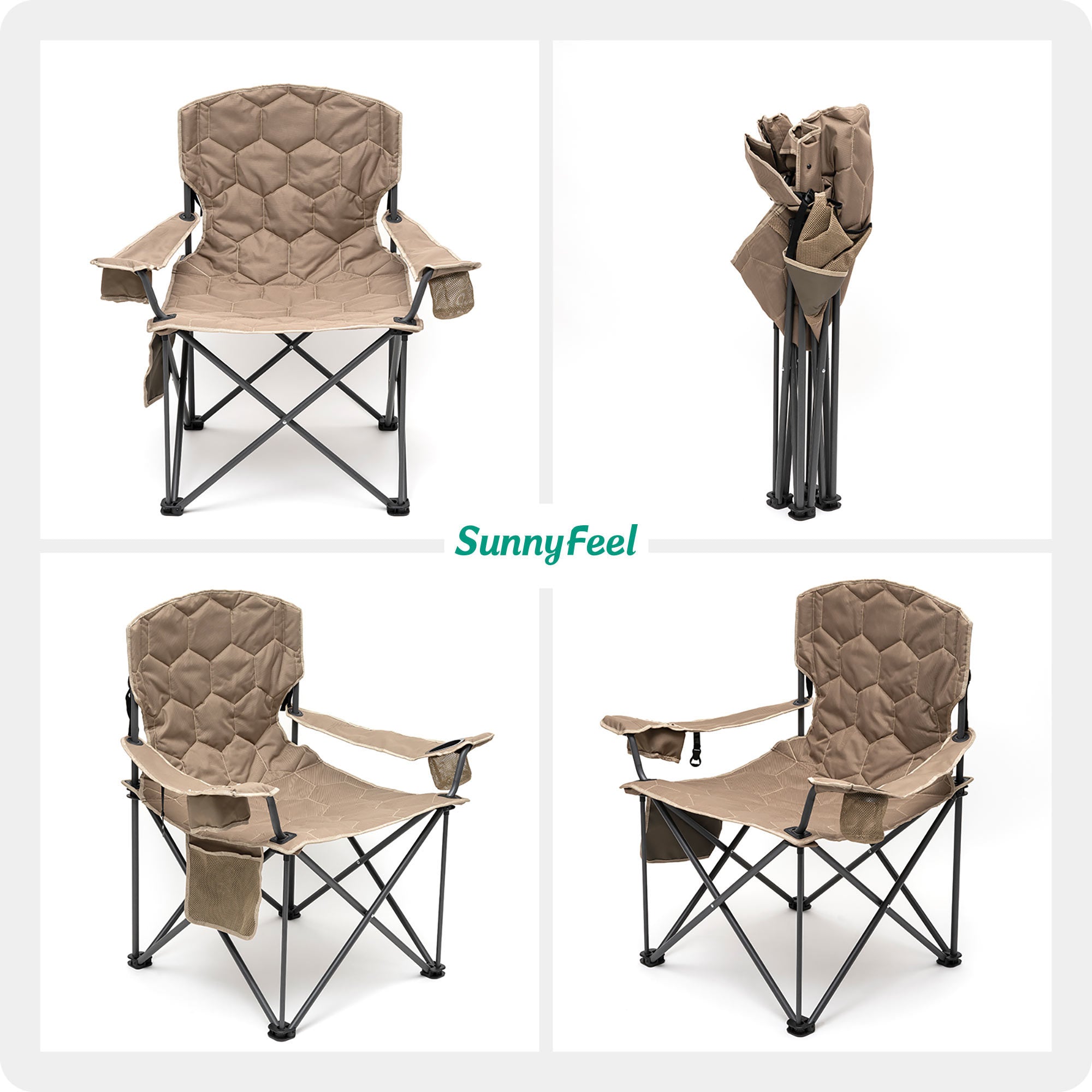 500 LBS Heavy Duty XXL Camping Chair for Big & Tall Padded, Portable