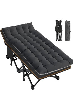 XXL Oversized Folding Camping Cot, Heavy Duty Oxford Bed with Carry Bag