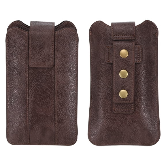 XXL Phone Belt Holder Case for 6.5-7.2" Phone, Leather Phone Belt Pouch Brown