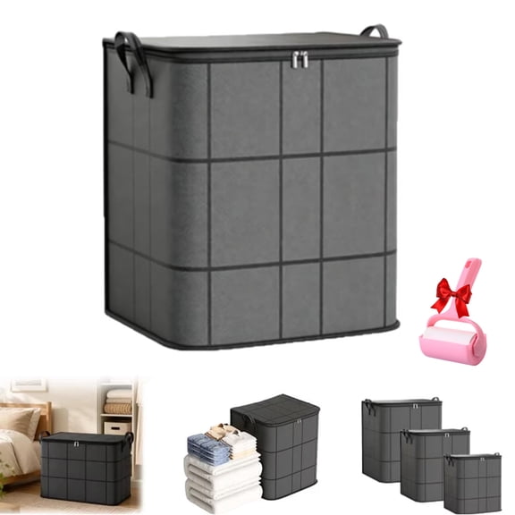 XXL Foldable Storage Bag with Reinforced Handles, Portable Moving Storage Bags, Large Fabric Organizer, Dustproof Space-Saving Storage for Closet and Moving
