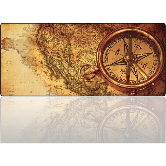 XXL Professional Large Mouse Pad& Computer Game Mouse Mat (35.4x15.7x0.1IN, Compass)